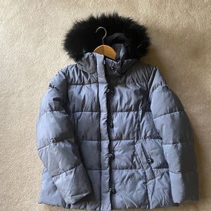 Zeroxposur Grey Down Jacket with Fur Hood
